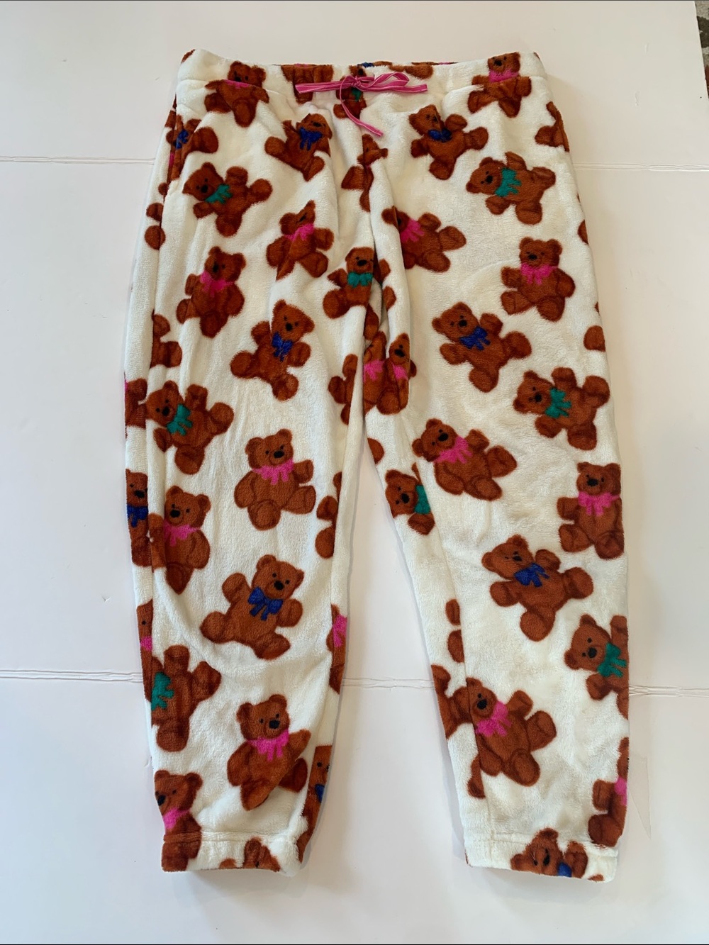 Joyspun Women’s XL Extra Large Teddy Bear Plush Fleece Jogger Pajama Pants